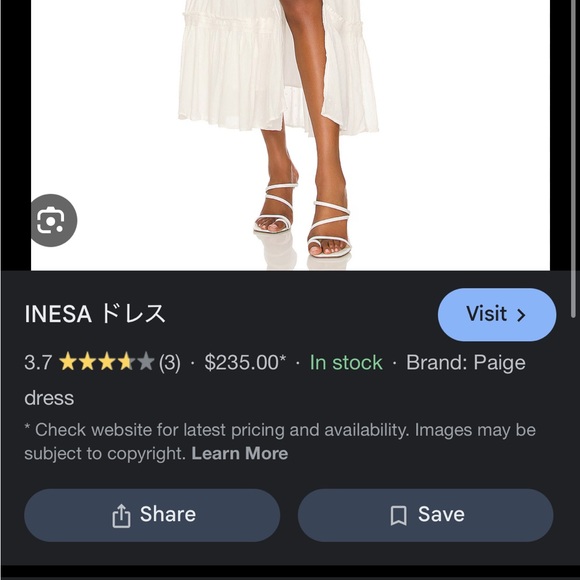 INESA MIDI DRESS-WHITE PAIGE SIZE MEDIUM - Picture 3 of 5